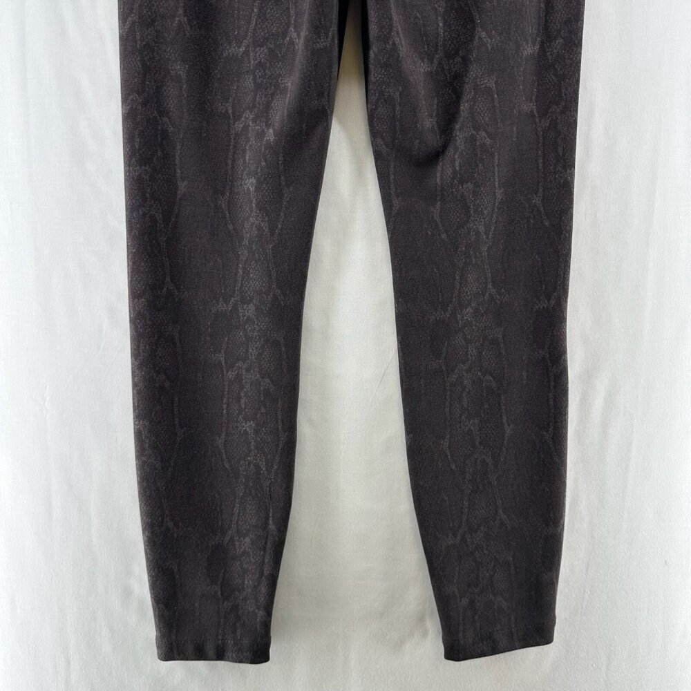 Dear John Nina Novelty Legging Women Sz 28 High Rise Ankle Zip Snake Print Mocha - Picture 5 of 13